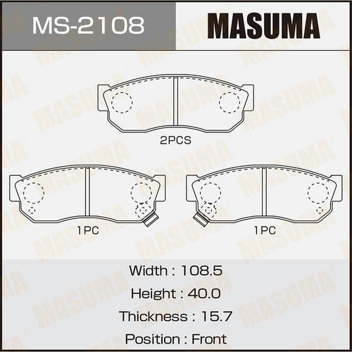 Колодки тормозные дисковые Masuma, MS-2108