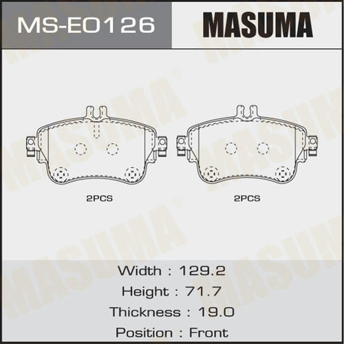 Колодки тормозные дисковые Masuma, MS-E0126