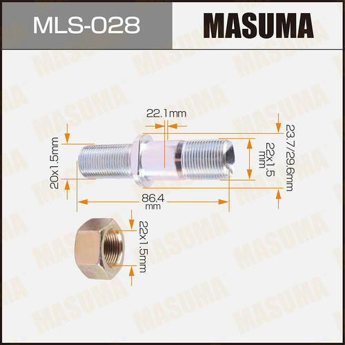 Шпилька колесная M22x1.5(R), M20x1.5(L) Masuma, MLS-028