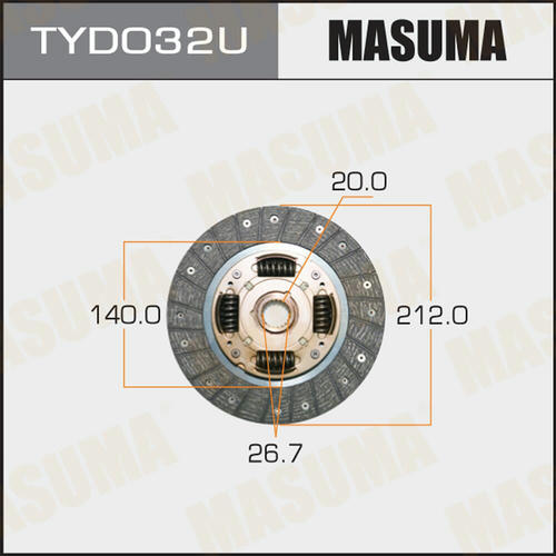 Диск сцепления Masuma, TYD032U