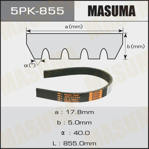 Ремень привода навесного оборудования Masuma, 5PK-855