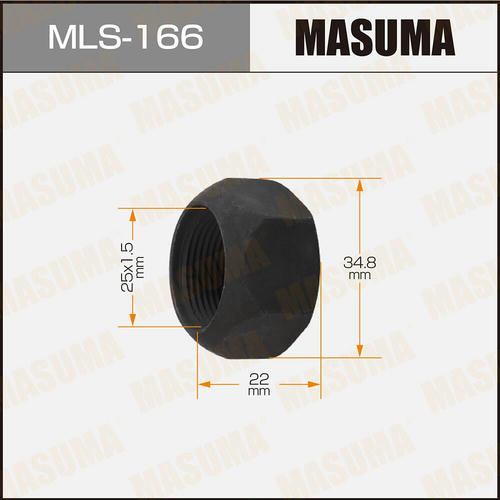 Гайка колесная Masuma M 25x1.5(R) под ключ 35 открытая, MLS-166