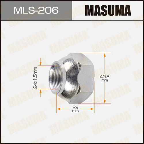 Гайка колесная Masuma M 24x1.5(L) под ключ 41 открытая, MLS-206
