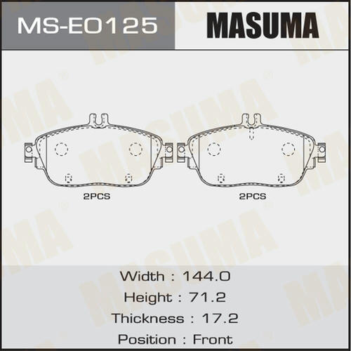 Колодки тормозные дисковые Masuma, MS-E0125