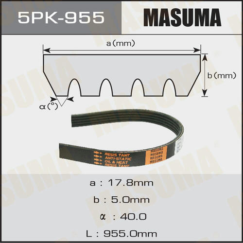 Ремень привода навесного оборудования Masuma, 5PK-955