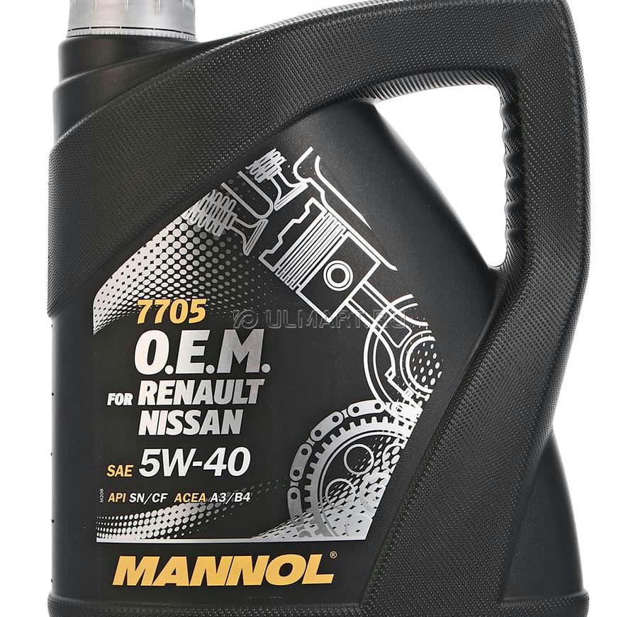 Масло моторное Mannol 7705 O.E.M. for Renault Nissan 5W40 синтетическое 4л 1089