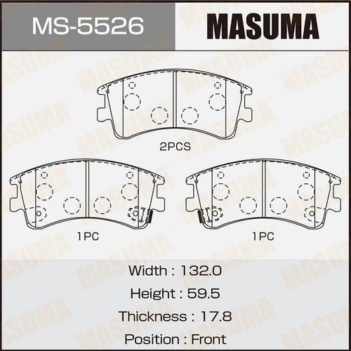 Колодки тормозные дисковые Masuma, MS-5526
