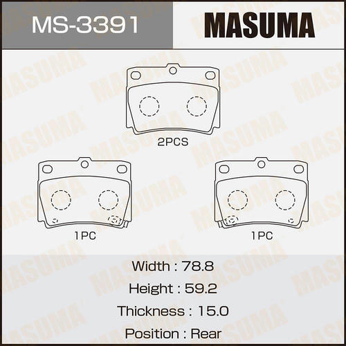 Колодки тормозные дисковые Masuma, MS-3391