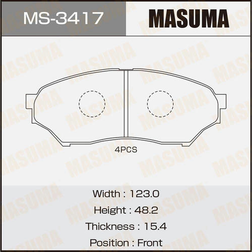Колодки тормозные дисковые Masuma, MS-3417