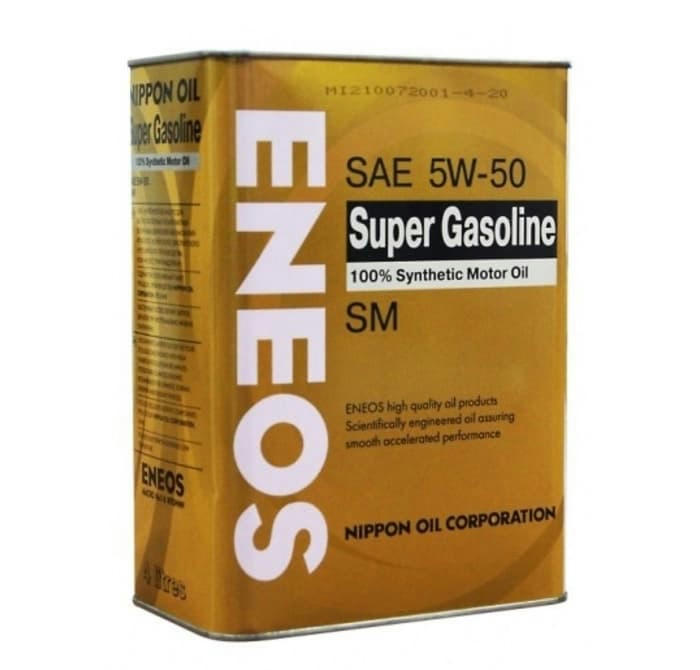 Масло ENEOS Super Gasoline 5W50 SM моторное синтетическое 4л 5W50 син.