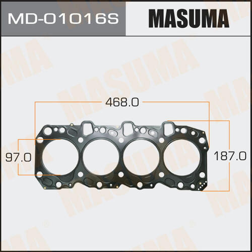 Трехслойная прокладка ГБЦ (металл-эластомер) Masuma толщина 0,90мм , MD-01016S