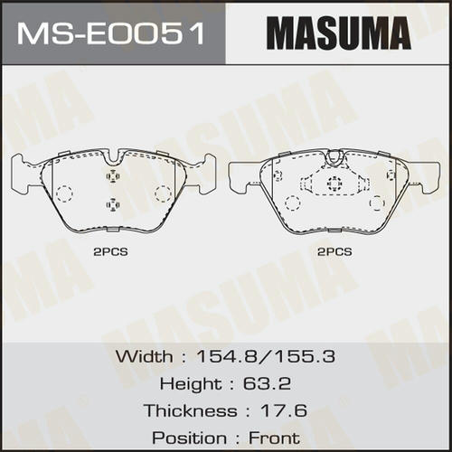 Колодки тормозные дисковые Masuma, MS-E0051