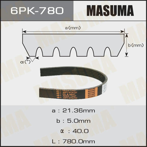 Ремень привода навесного оборудования Masuma, 6PK-780