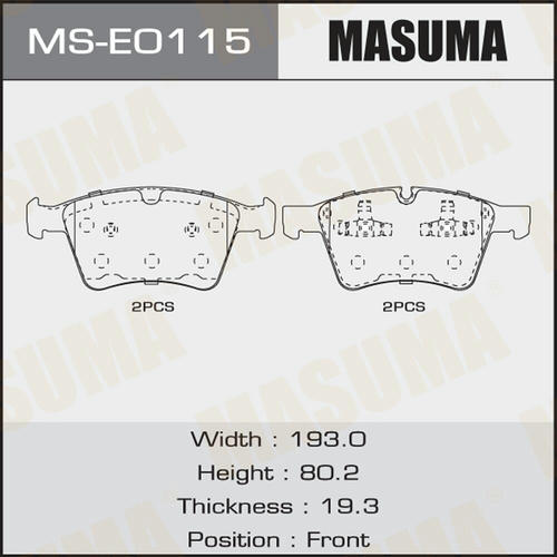 Колодки тормозные дисковые Masuma, MS-E0115