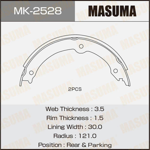 Колодки тормозные барабанные Masuma, MK-2528