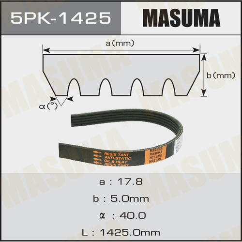 Ремень привода навесного оборудования Masuma, 5PK-1425