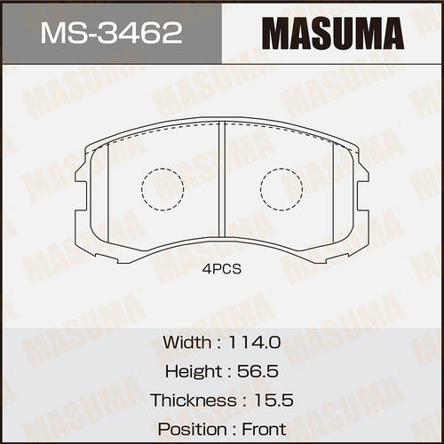 Колодки тормозные дисковые Masuma, MS-3462