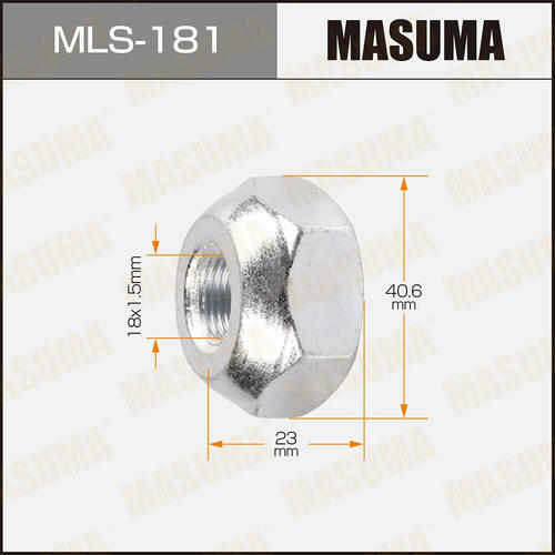 Гайка колесная Masuma M 18x1.5(R) под ключ 41 открытая, MLS-181