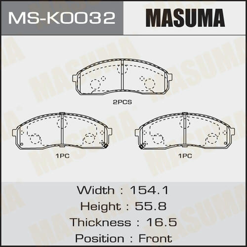 Колодки тормозные дисковые Masuma, MS-K0032