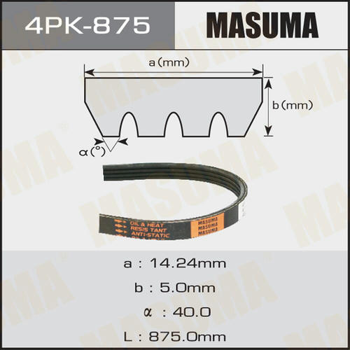 Ремень привода навесного оборудования Masuma, 4PK-875