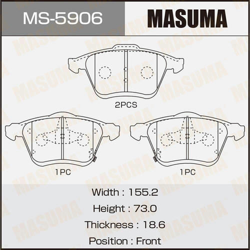 Колодки тормозные дисковые Masuma, MS-5906