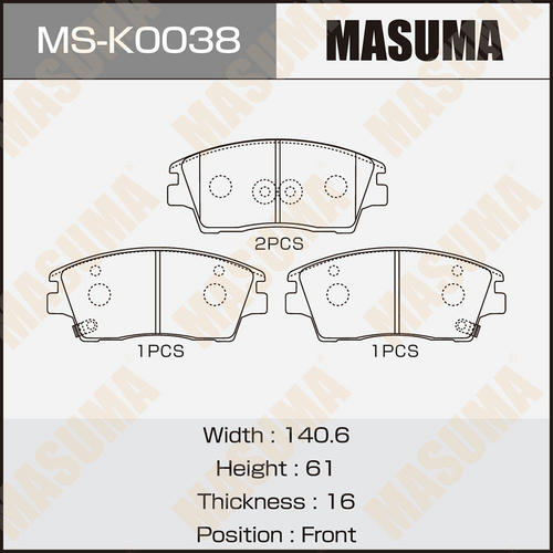 Колодки тормозные дисковые Masuma, MS-K0038