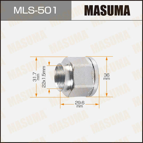 Гайка ШРУСа Masuma M22x1.5(R) под ключ 32, MLS-501