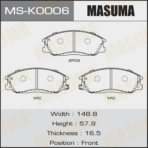 Колодки тормозные дисковые Masuma, MS-K0006