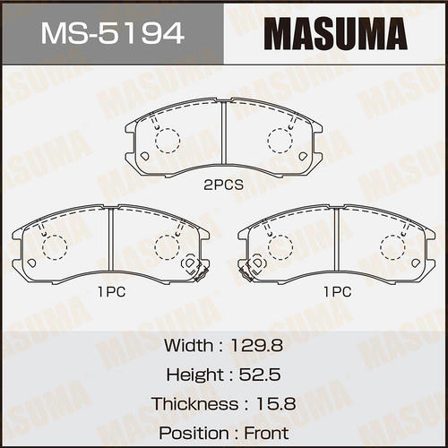 Колодки тормозные дисковые Masuma, MS-5194