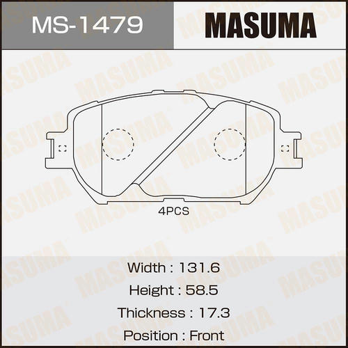 Колодки тормозные дисковые Masuma, MS-1479