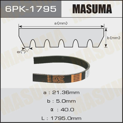 Ремень привода навесного оборудования Masuma, 6PK-1795