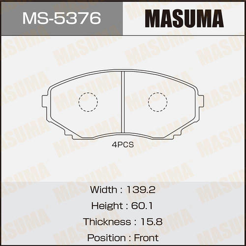 Колодки тормозные дисковые Masuma, MS-5376