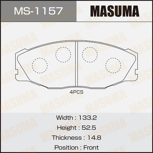 Колодки тормозные дисковые Masuma, MS-1157