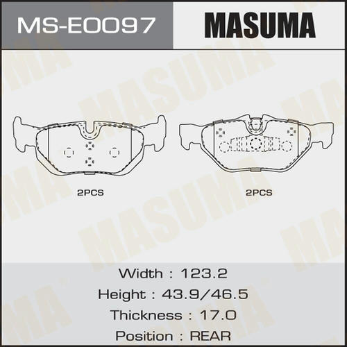 Колодки тормозные дисковые Masuma, MS-E0097