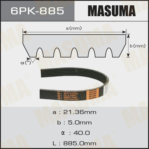 Ремень привода навесного оборудования Masuma, 6PK-885