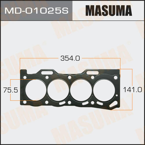 Однослойная прокладка ГБЦ (металл-эластомер) Masuma толщина 0,30мм, MD-01025S