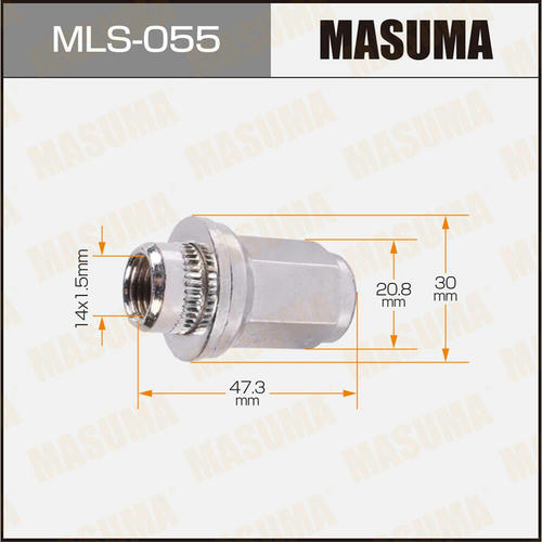 Гайка колесная Masuma M14x1.5(R) под ключ 21, MLS-055