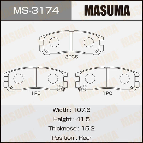 Колодки тормозные дисковые Masuma, MS-3174
