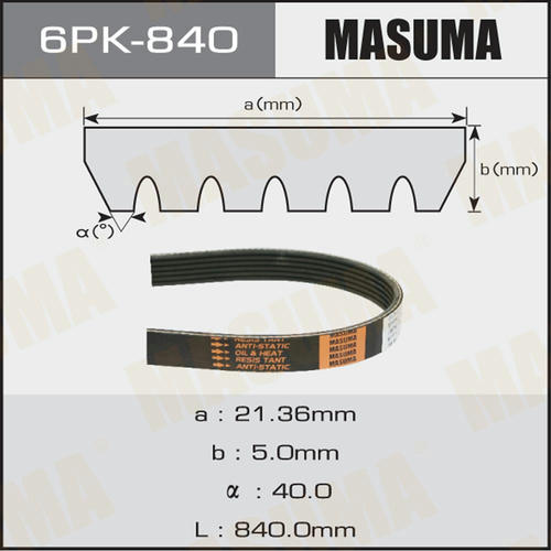 Ремень привода навесного оборудования Masuma, 6PK-840