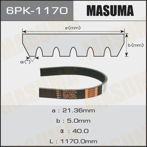 Ремень привода навесного оборудования Masuma, 6PK-1170