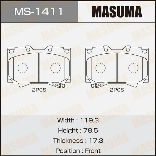 Колодки тормозные дисковые Masuma, MS-1411