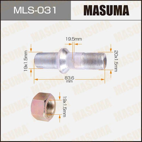 Шпилька колесная M19x1.5(R), M20x1.5(L) Masuma, MLS-031