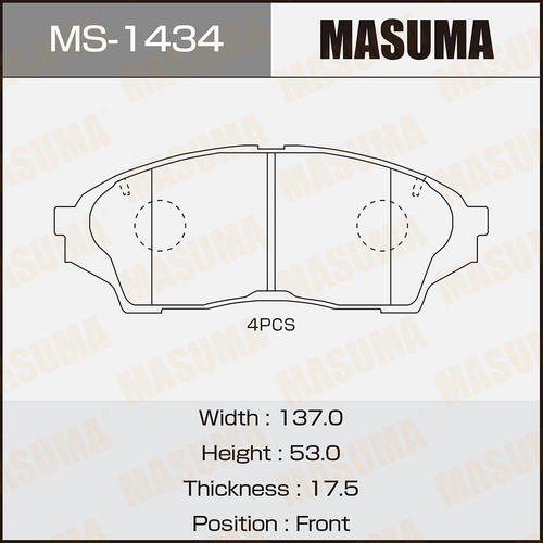 Колодки тормозные дисковые Masuma, MS-1434