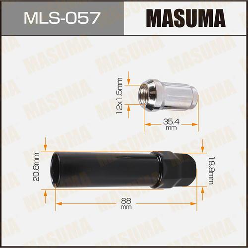 Гайка колесная Masuma M12x1.5(R) с секретом (набор), MLS-057