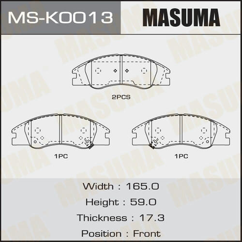 Колодки тормозные дисковые Masuma, MS-K0013