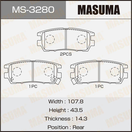 Колодки тормозные дисковые Masuma, MS-3280