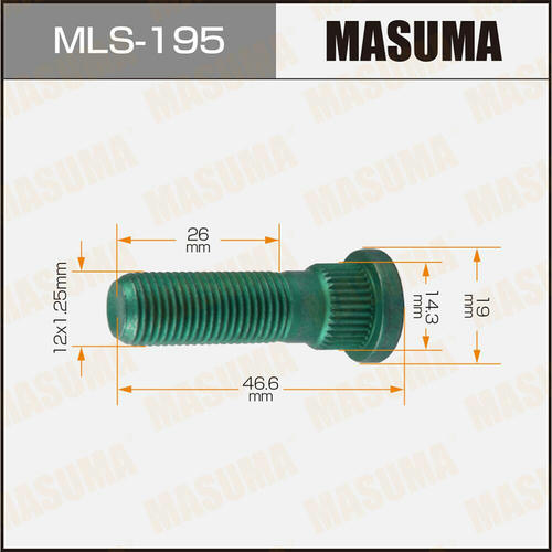 Шпилька колесная M12x1.25(R) Masuma, MLS-195