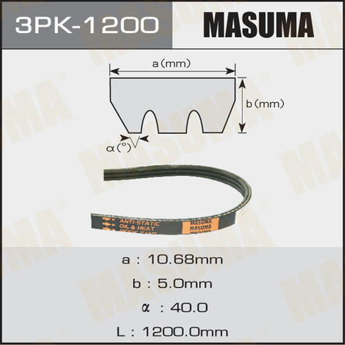 Ремень привода навесного оборудования Masuma, 3PK-1200