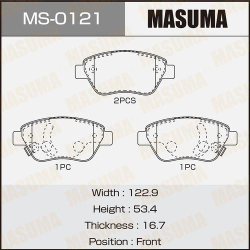 Колодки тормозные дисковые Masuma, MS-0121