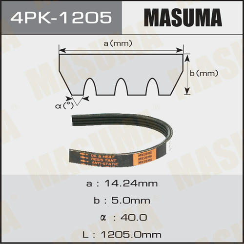 Ремень привода навесного оборудования Masuma, 4PK-1205